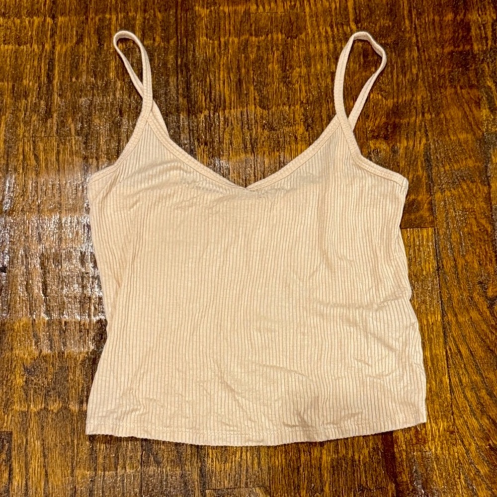 Ribbed Crop Top Blush Size Medium Basic Pink Clean Girl Brandy Melville Inspired
